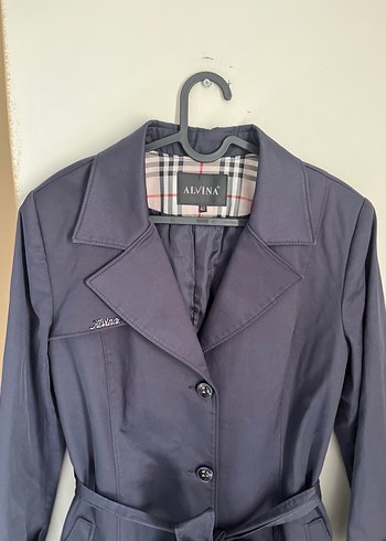 Alvina Lacivert Trençkot - Görsel 5