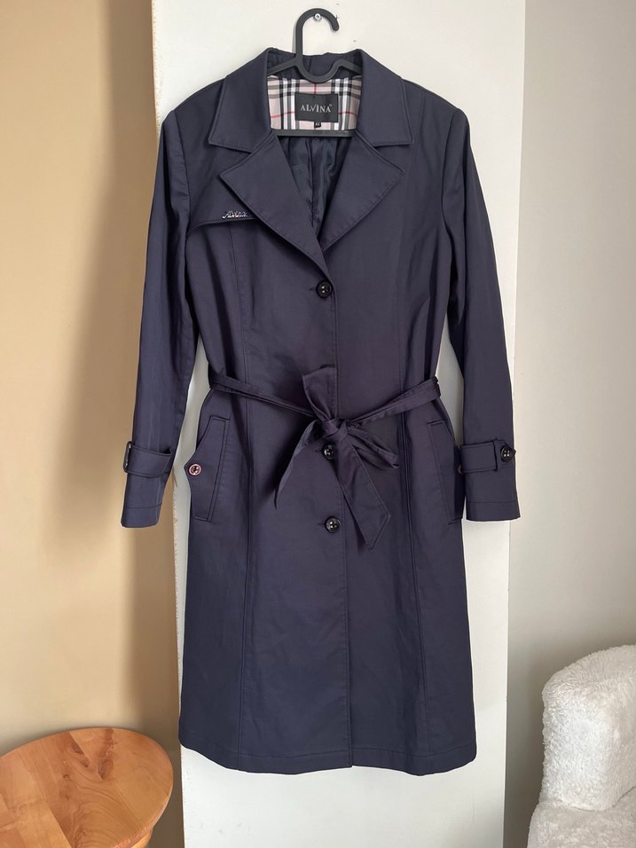 Alvina Lacivert Trençkot - Görsel 2