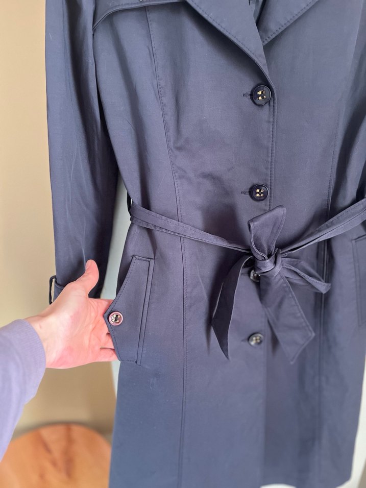 Alvina Lacivert Trençkot - Görsel 4