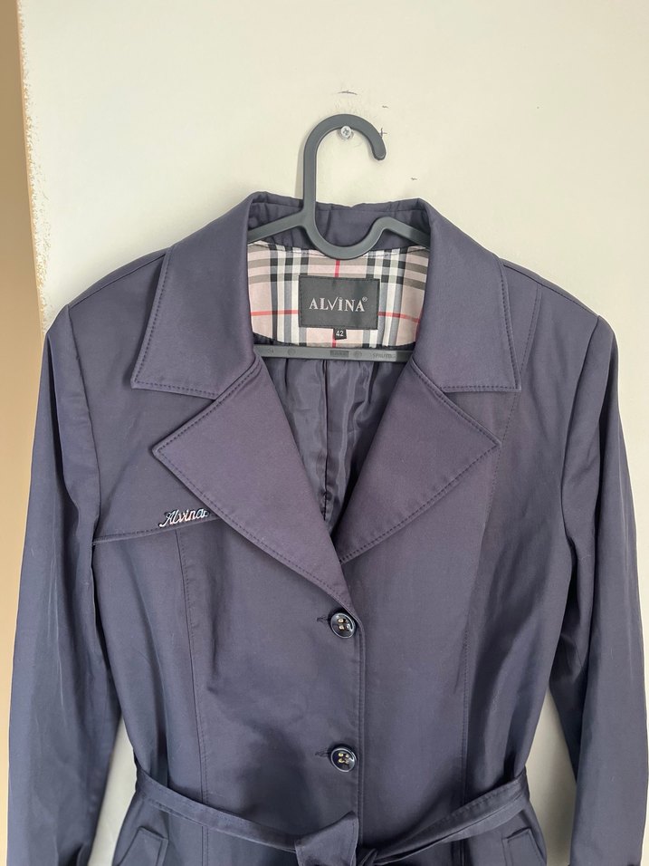 Alvina Lacivert Trençkot - Görsel 5