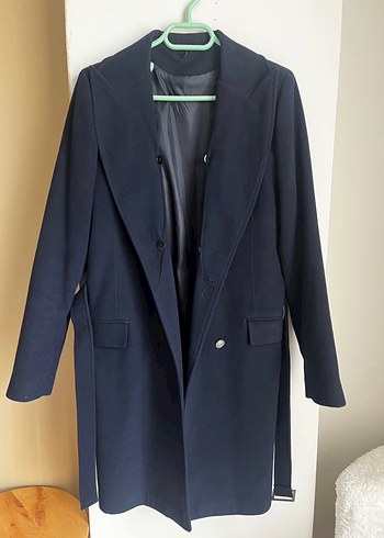 Kürklü Yaka Lacivert Kaban - Görsel 5