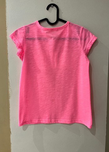 Pembe V Yakalı Kız Tişörtü URBAN Baskılı - Görsel 5