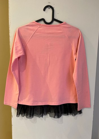 Kız Çocuk Pembe Uzun Kollu Fırfırlı Tişört - Görsel 5