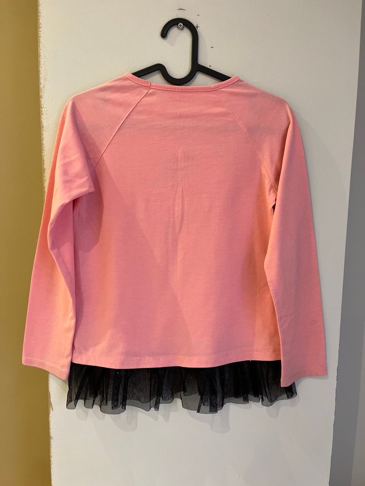 Kız Çocuk Pembe Uzun Kollu Fırfırlı Tişört - Görsel 5