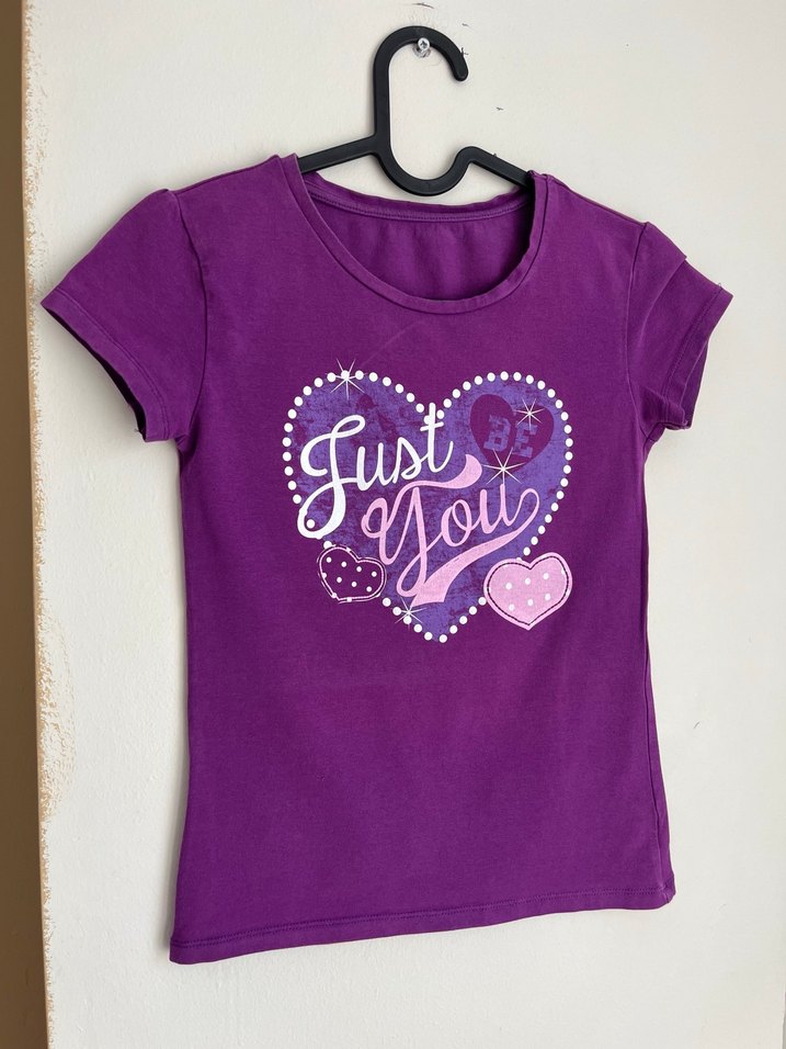Kız Çocuk Mor Baskılı Tişört - Görsel 2