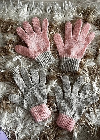 Kız Çocuk Örgü Eldiven Seti - Görsel 2