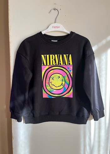 Kız Siyah Renkli Nirvana Baskılı Takım