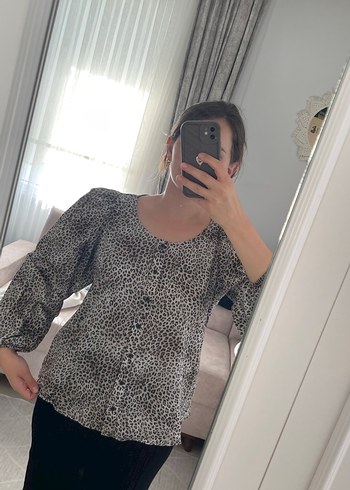 Mango Mango leopar desen gömlek bluz