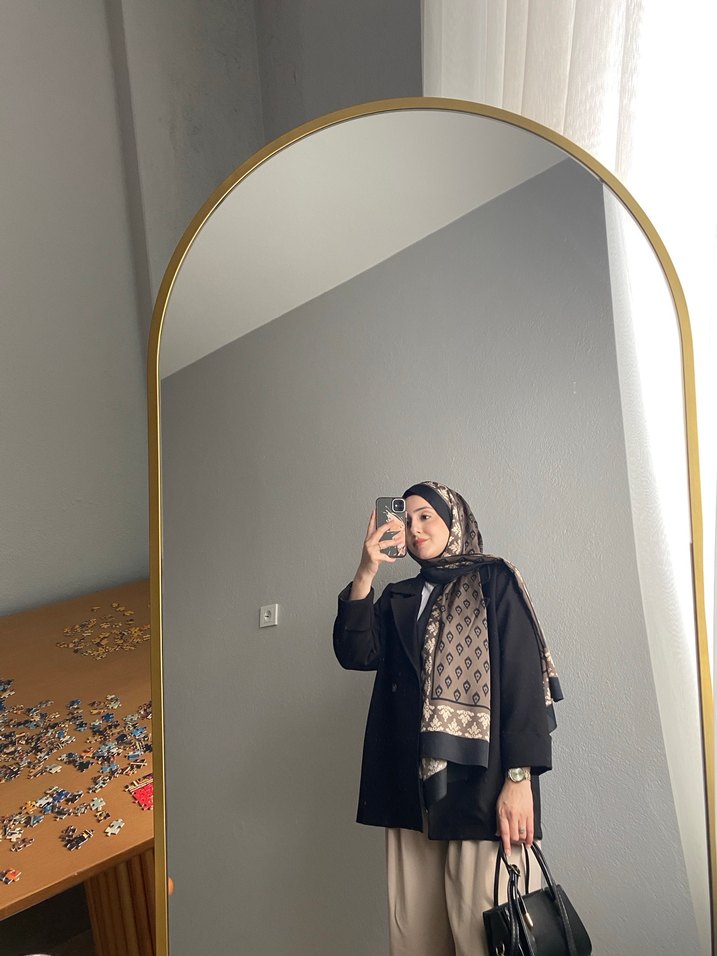 Bohem Tarzı Kahverengi Kadın şal - Görsel 4