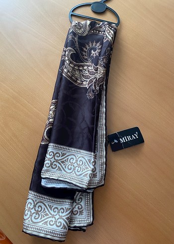 Miray Marka Gri Vintage Kadın eşarp - Görsel 4