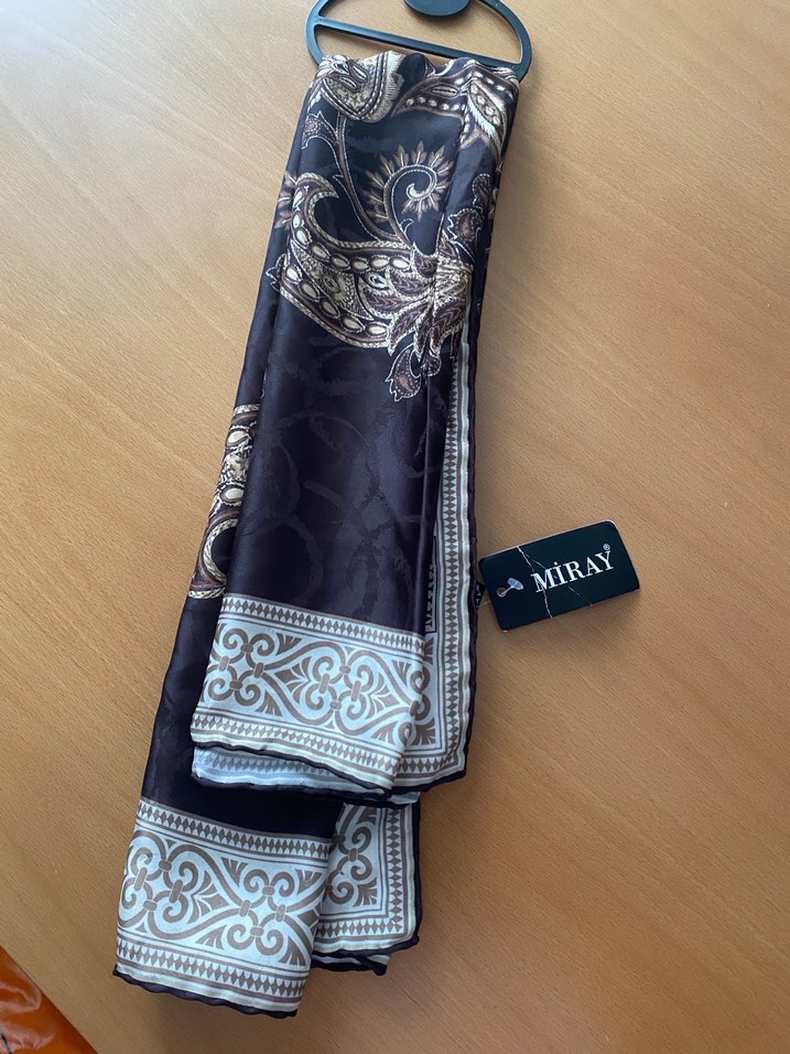 Miray Marka Gri Vintage Kadın eşarp - Görsel 3