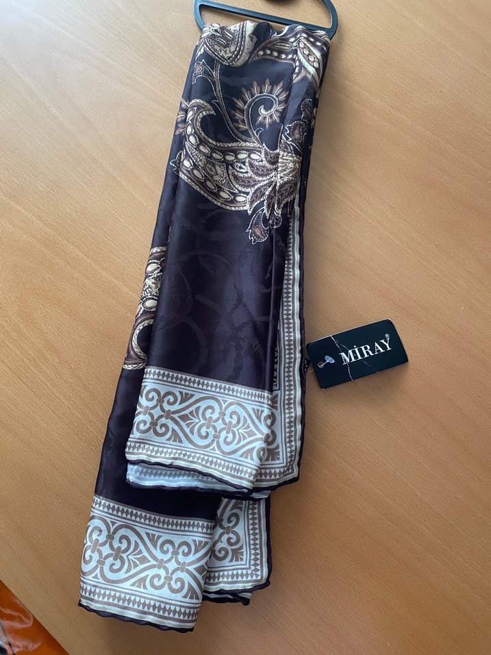 Miray Marka Gri Vintage Kadın eşarp - Görsel 2