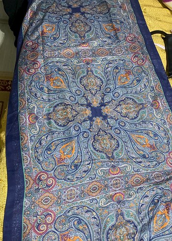 İpekevi Mavi Paisley Desenli İnce Sal