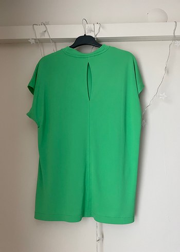 xs Beden yeşil Renk Mango Yeşil Kadın Basic Kısa Kollu Tişört