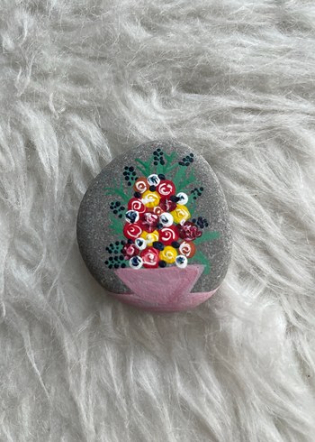 Çiçek Desenli taş magnet
