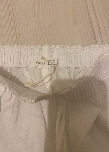 s Beden Oysho marka kadın Beyaz Rahat Kesim Keten Kadın Pantolon