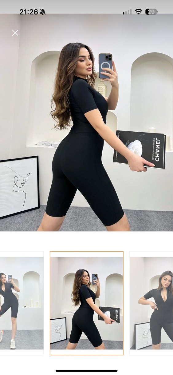 Siyah V Yaka Kısa Kollu Mini Mayo - Görsel 2