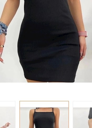 Siyah Mini Elbise - Görsel 2