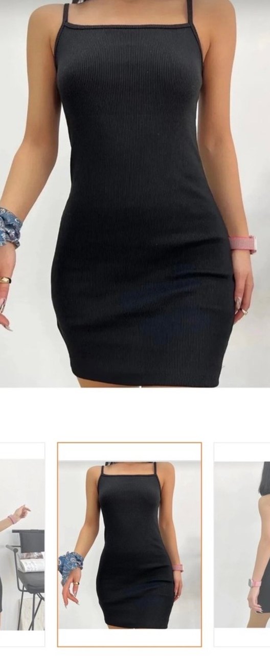 Siyah Mini Elbise - Görsel 2