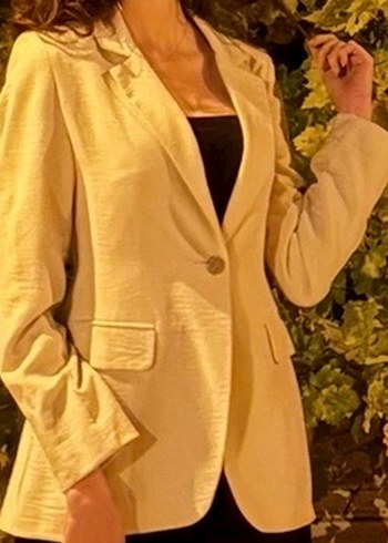 Bej Midi Kadın Blazer Ceket - Görsel 2