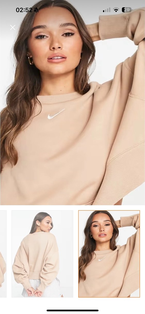 Bej Oversize Kadın Sweatshirt - Görsel 2