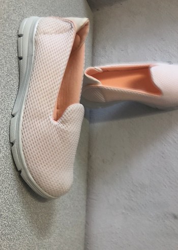 Beyaz Kadın Elastik Spor Dolgu Topuklu Ayakkabı - Görsel 3