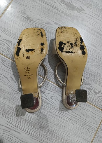 39 Beden ten rengi Renk Bej Fırfırlı Stiletto Topuklu Kadın Abiye Ayakkabı