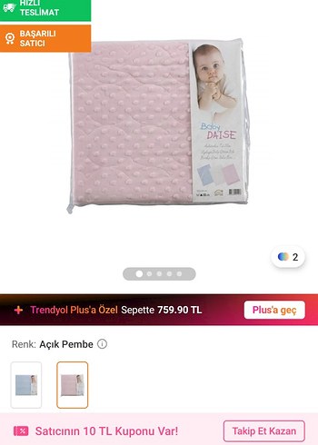 Açık Pembe Bebek Battaniyesi