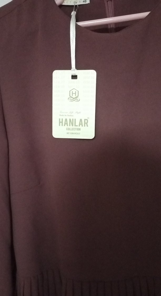 Bordo Uzun Kollu Pliseli Ofis Elbisesi - Görsel 3