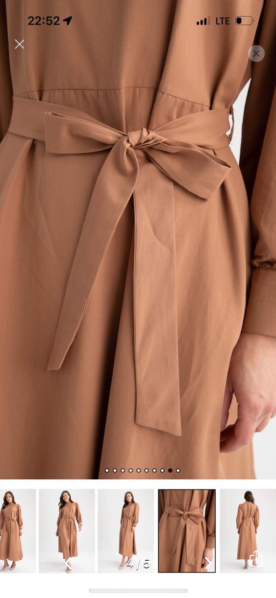 Defacto Camel Renkli Uzun Kadın Elbise - Görsel 4