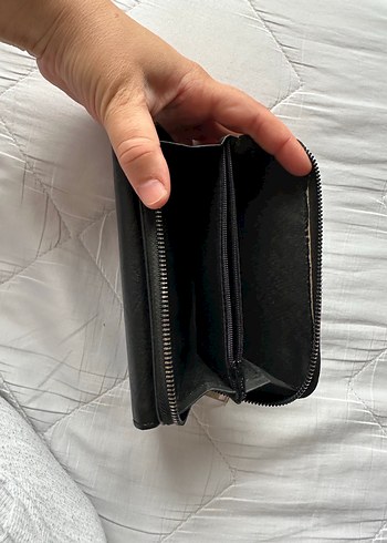  Beden siyah Renk Siyah Deri Fermuarlı Kadın Cüzdanı