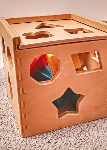 Clementoni Ahşap Çok Renkli Şekil Eşleştirme Kutusu Montessori