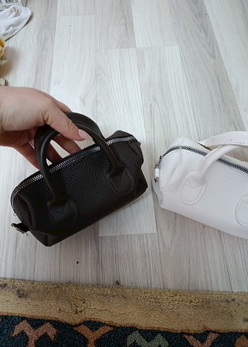 Beyaz Deri Kadın Çanta, Fermuarlı - Görsel 3