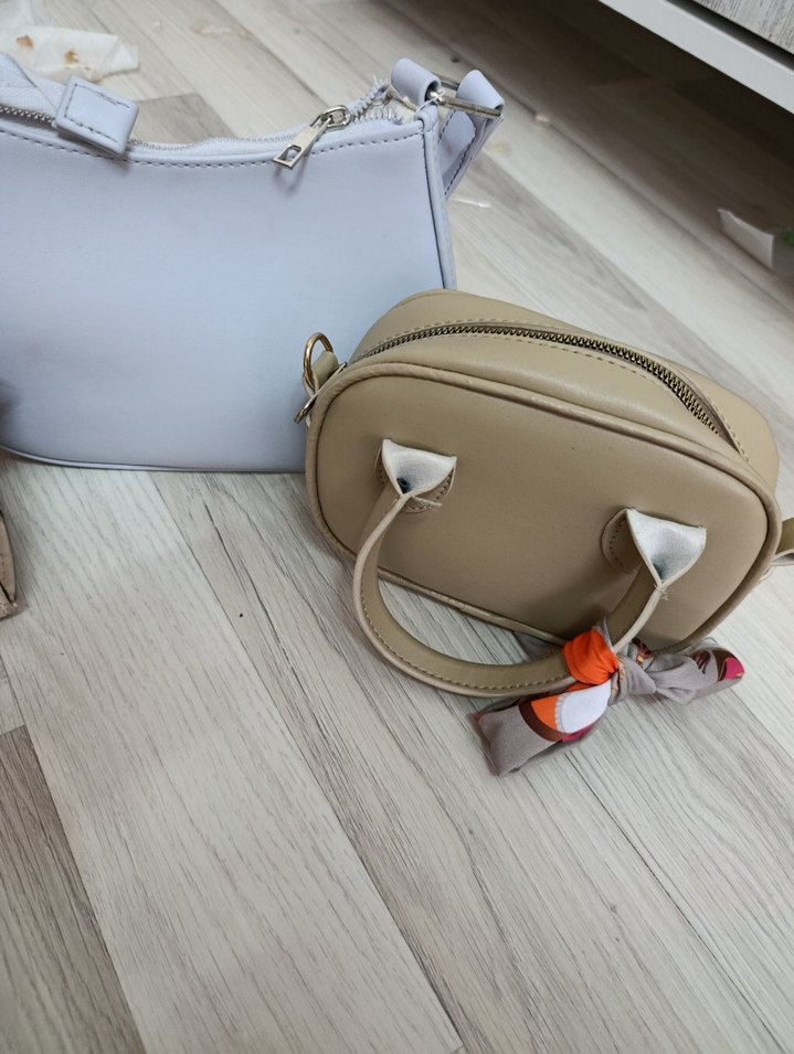 Bej Deri Kadın Günlük Çanta - Görsel 3