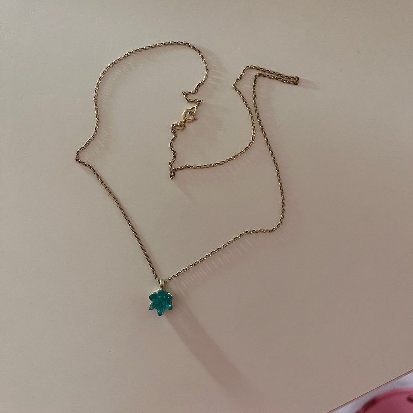 925 ayar gümüş Mini Turkuaz Zincir Detaylı Kadın Kolye - Görsel 2
