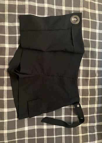 Bershka BERSHKA | Kemerli Siyah Mini Şort Etek