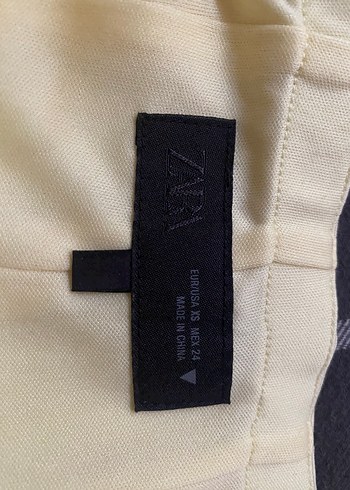 xs Beden ZARA | Sarı Pileli Straplez Bluz