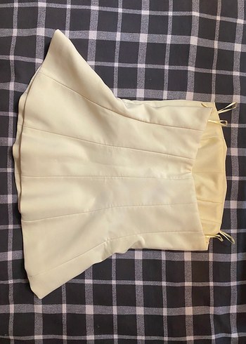 Zara ZARA | Sarı Pileli Straplez Bluz