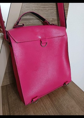 Diğer Pembe Deri Tokalı Bohem Kadın Çanta