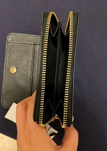 Divarese Divarese Siyah Deri Fermuarlı Kadın Cüzdanı