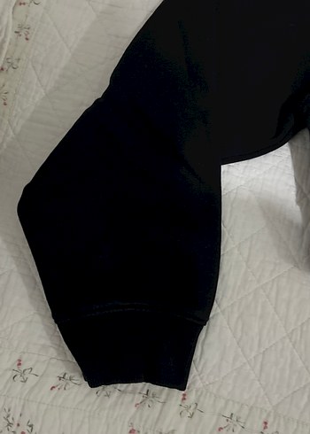 l Beden Siyah Kadın İnce Kesim Sweatshirt