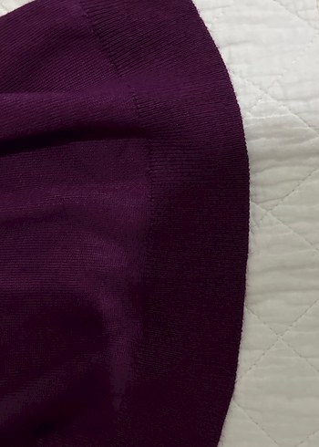 s Beden Bordo Yüksek Yakalı Bluzu