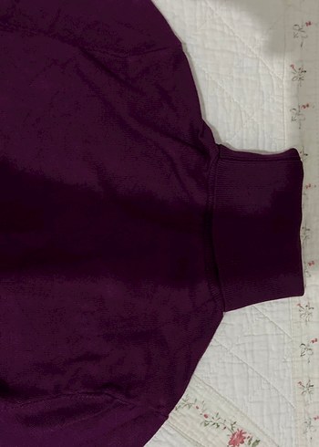 s Beden bordo Renk Bordo Yüksek Yakalı Bluzu