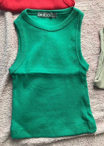 s Beden çeşitli Renk Kadın Renkli Triko Kolsuz Crop