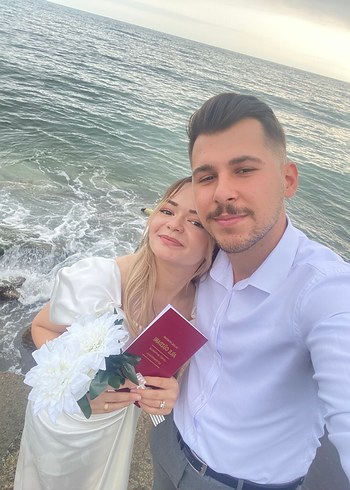 Beyaz balık model nikah elbisesi - Görsel 2