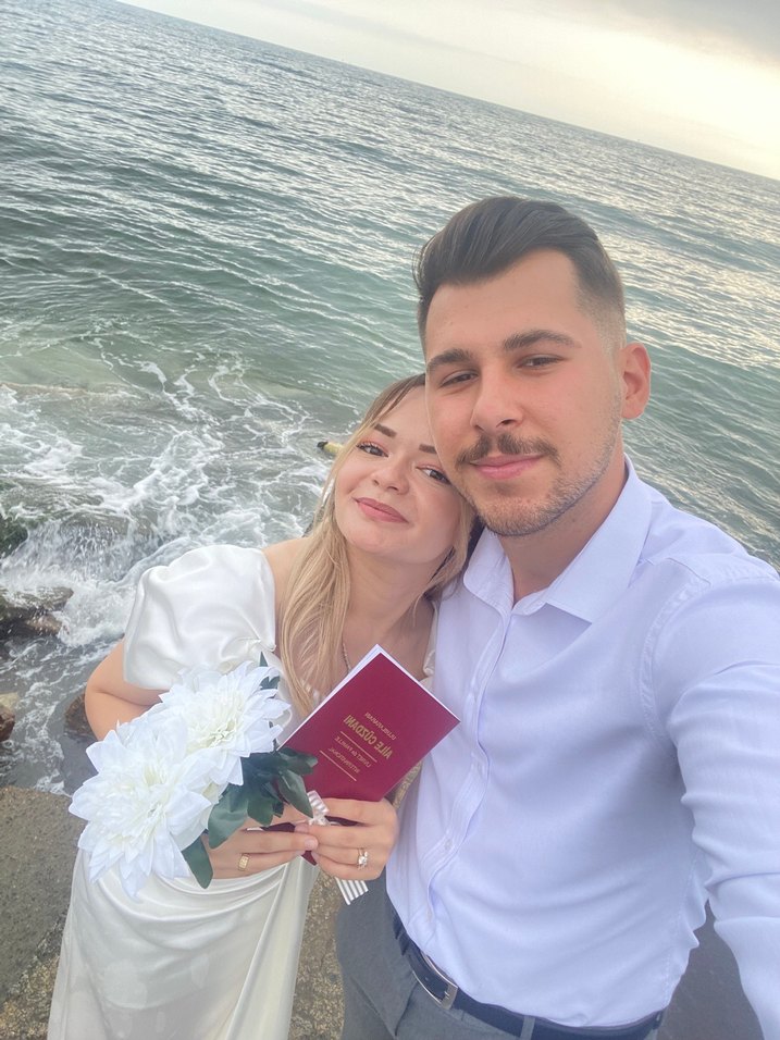 Beyaz balık model nikah elbisesi - Görsel 2