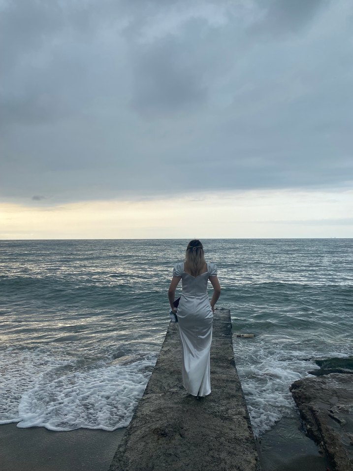 Beyaz balık model nikah elbisesi - Görsel 4