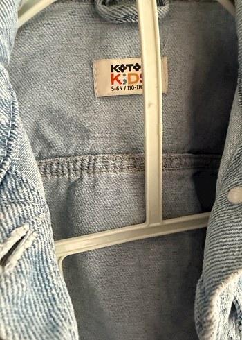 Kız Çocuk mavi Düğmeli Denim Ceket - Görsel 2