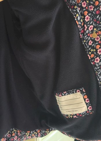 Çiçek Desenli Kız Çocuk Kaban polo - Görsel 3