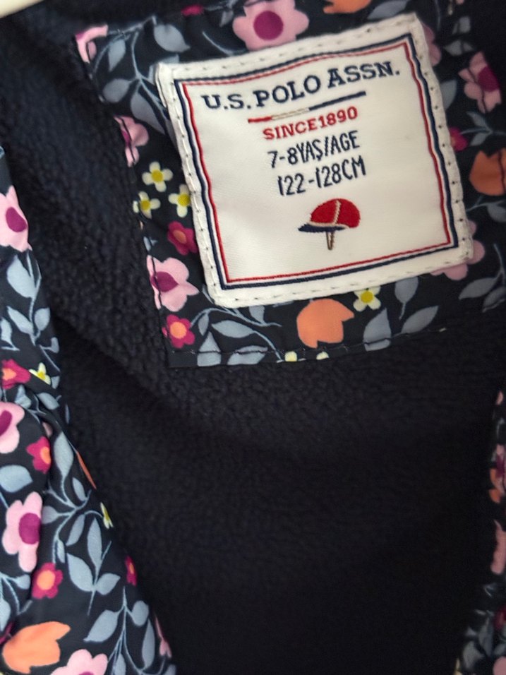 Çiçek Desenli Kız Çocuk Kaban polo - Görsel 2